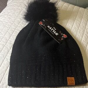 The Hatter Company Black Knit Pom-Pom Hat